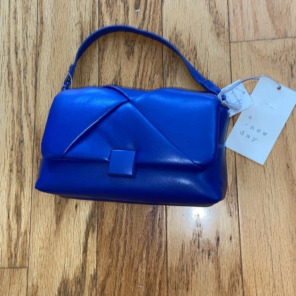 A New Day Mini Flap Satchel Handbag Blue new